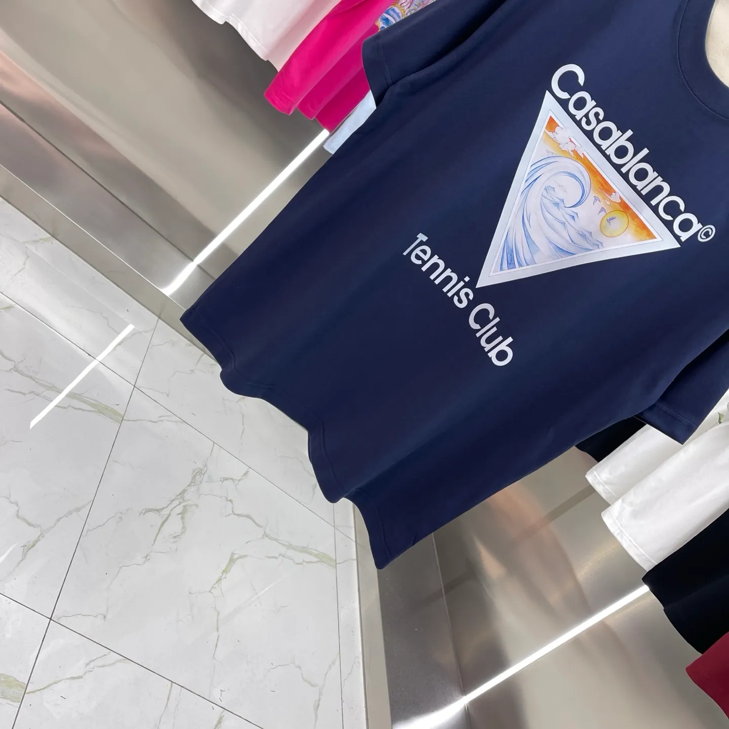 25ss New Arrival Casablanca Classic Series T ～ ， ， 。 ， Classic ， In Stock ！ ：White Black Royal Blue Size：S M L XL XXL